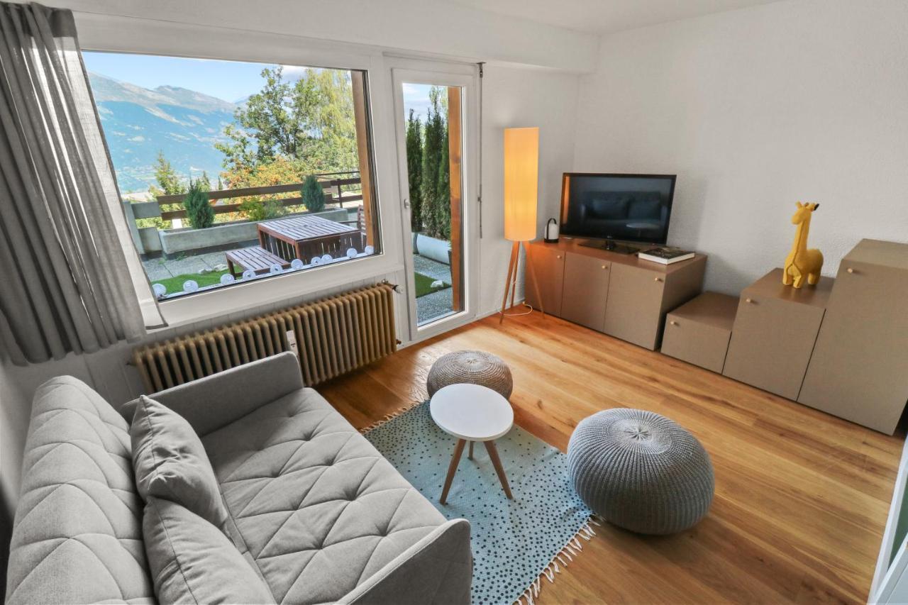 Superbe Appartement Avec Piscine Nendaz Bagian luar foto