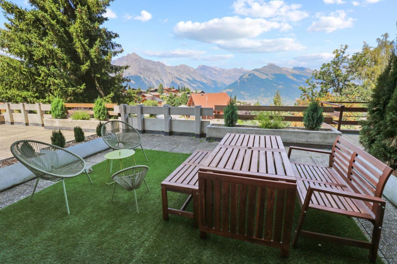 Superbe Appartement Avec Piscine Nendaz Bagian luar foto